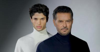 راغب علامة و ابنه لؤي - صورة من مجلة Vogue Man Arabia