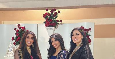 هنادي الكندري مع هبة الدري ورهف العنزي في قرقيعان ريد كاربت