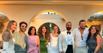 اطلالات يسرا وأسيل عمران ومنى زكي وغيرهن جميلة في زفاف أمينة خليل