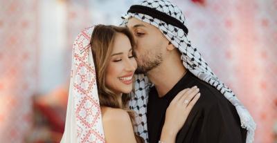 وسام قطب و سارة الشامي في حفل الحناء