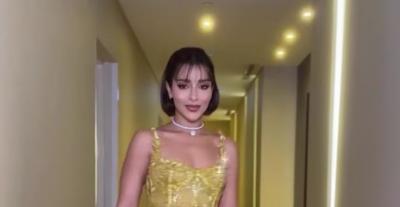 بلقيس بفستان كورسيه مطرّز  ومجوهرات ميسيكا الماسية