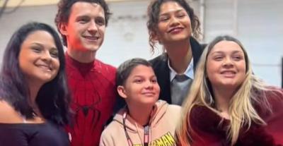 توم هولاند وزيندايا مع جاك من مؤسسة Make-A-Wish - تيك توك