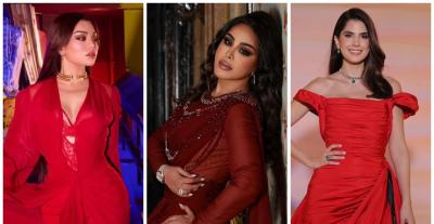 أحلام وهيفاء وهبي.. بإطلالات اللون الأحمر تزيّن الأجواء الاحتفالية هذا الشهر