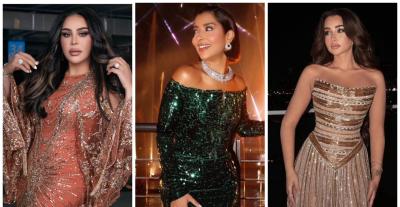 من وحي النجمات: الفساتين البراقة خيارك لإطلالة رأس السنة