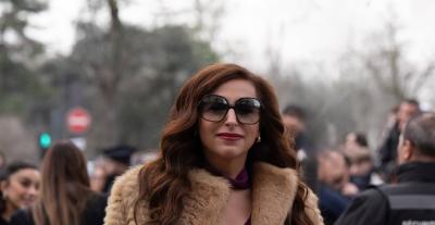 إطلالة شتوية للشيخة بدور القاسمي في عرض فالنتينو بباريس