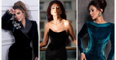 من كاريس بشار الى أصالة: فساتين المخمل تسيطر في Joy Awards  