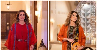 استوحي إطلالة العيد من أثواب الملكة رانيا الشرقية الملونة