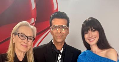 ميريل ستريب وآن هاثاواي بأناقة عصرية برفقة كاران جوهار - الصورة من انستغرام كاران جوهار