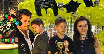 بوراك أوزجيفيت وفهرية أفجان يحتفلان بعيد ميلاد ابنهما كاران