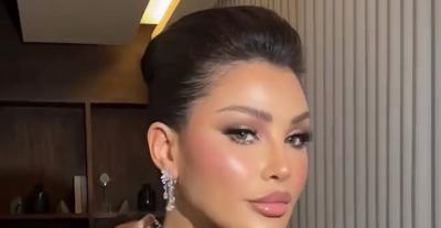 إطلالة أميمة طالب بفستان من توقيع نيكولا جبران بقصة هيكلية 