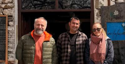 خالد أرغنتش و مريم أوزرلي من أجواء تصوير فيلم ربيع في امروز 