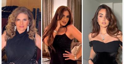 أناقة سوداء تسيطر على نجمات زفاف عهد السعدي