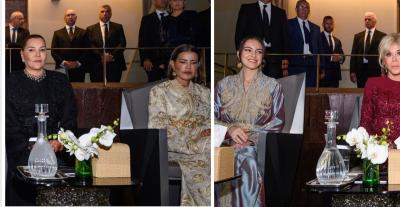 إطلالات ملفتة لأميرات المغرب وبريجيت ماكرون في الرباط