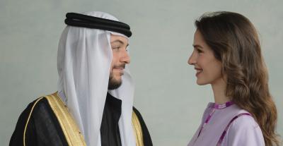 إطلالة الأميرة رجوة في ذكرى زواجها بأناقة شرقية باستيلية 