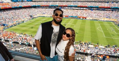 جوردين وودز و كارل-أنتوني تاونز - مصدر من انستغرام Jordyn Woods