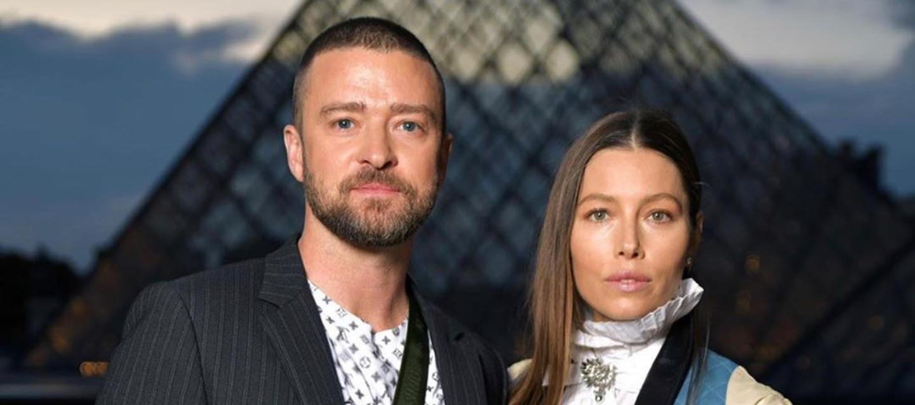 Justin Timberlake وزوجته خلال أسبوع الموضة في باريس -انستغرام @justintimberlake