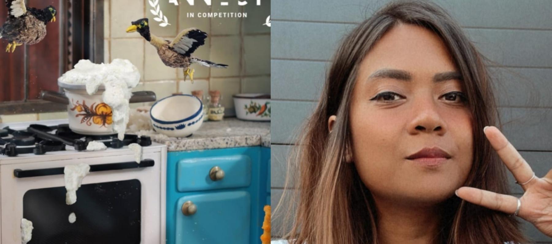 أفنان باويان وبوستر فيلم "سليق"- تويتر @afnanbaywan90