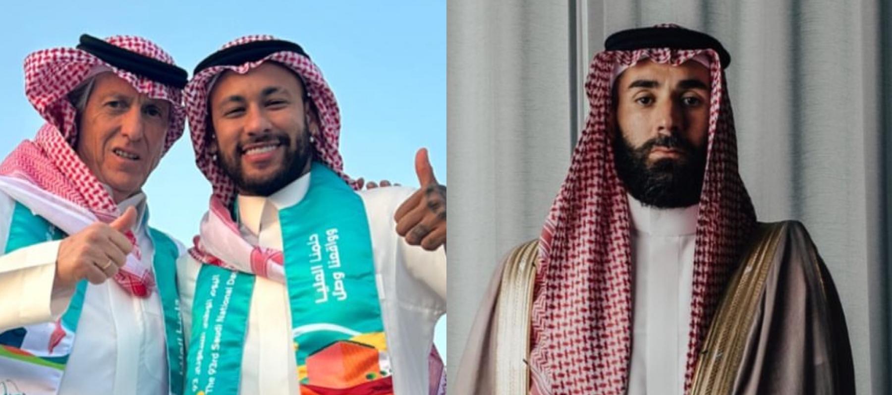 كريم بنزيما ونيمار مع مدرب نادي الهلال السعودي - إنستغرام 