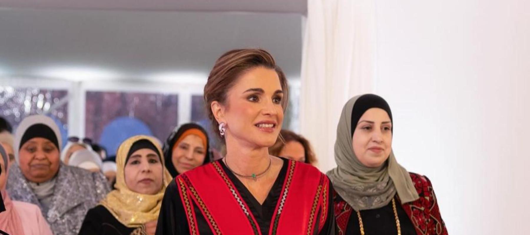 الملكة رانيا تستقبل بالزغاريد في جرش