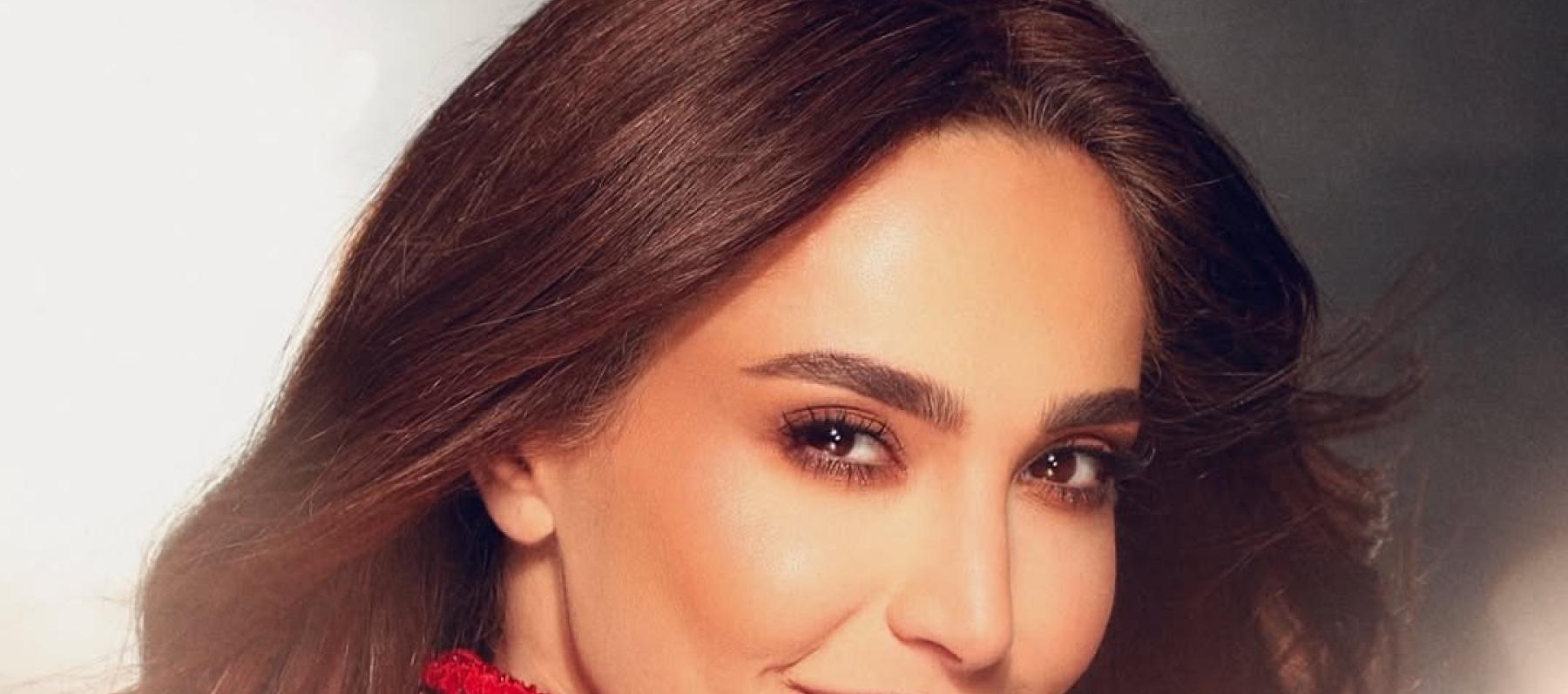 عبير نعمة بفستان من نيكولا جبران ومكياج من سامر خزامي