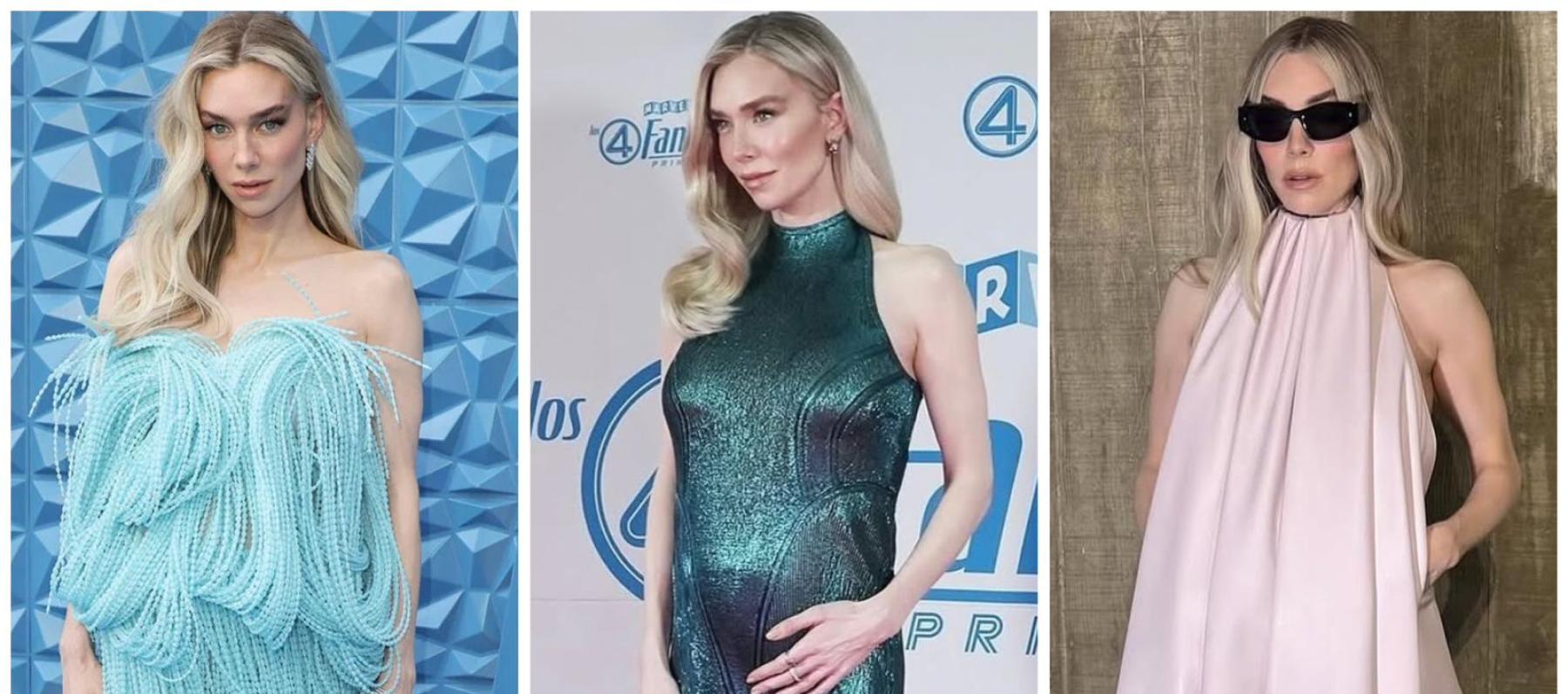 ستايل فانيسا كيربي في الحمل.. فساتين بصيحات متنوعة ومن ماركات عالمية 