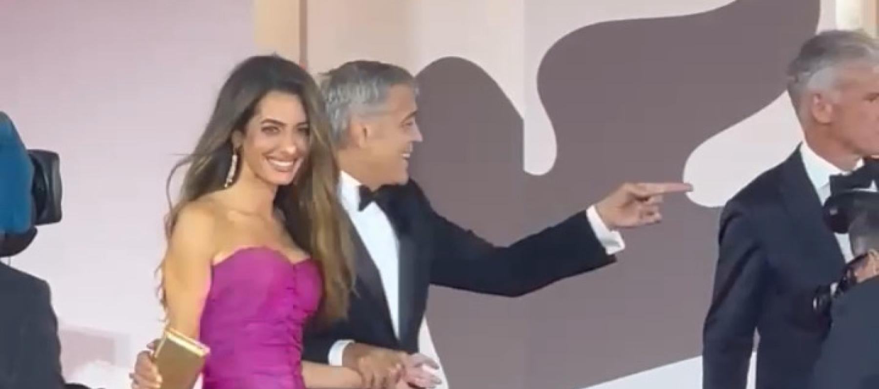 أمل كلوني مع زوجها جورج كلوني - صورة معدلة 