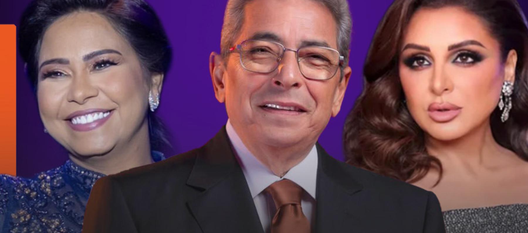 محمود سعد يتوسط شيرين و أنغام - صورة معدلة