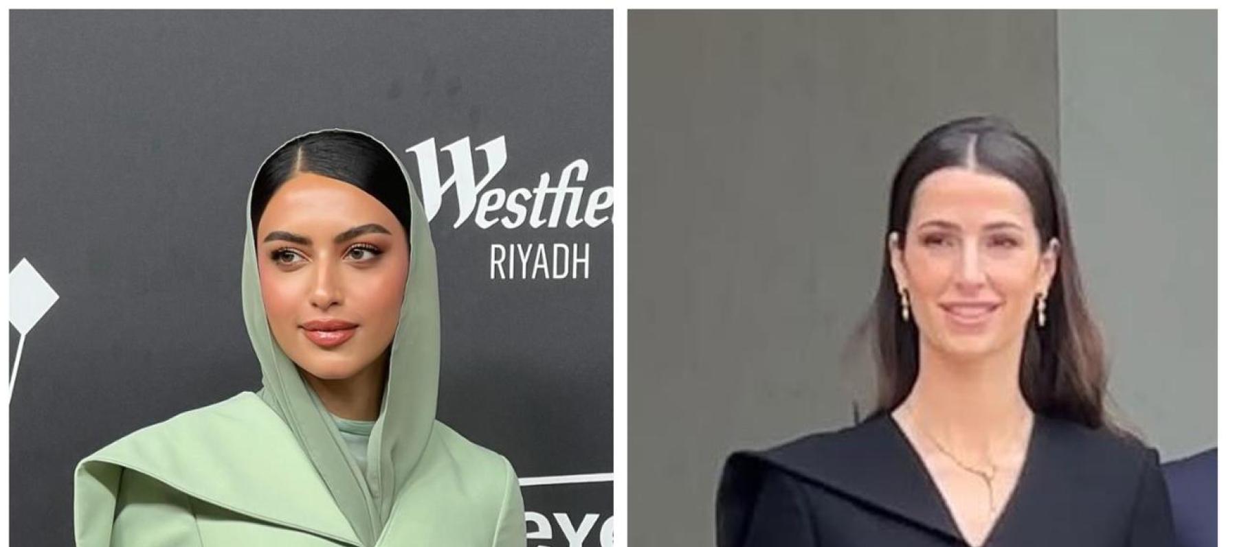 الأميرة رجوة ويارا النملة بالتصميم ذاته من منى الشبل بلون مختلف