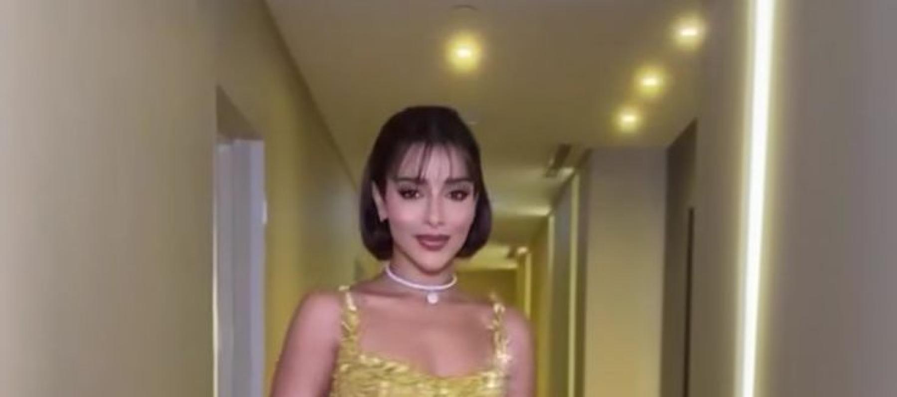 بلقيس بفستان كورسيه مطرّز  ومجوهرات ميسيكا الماسية