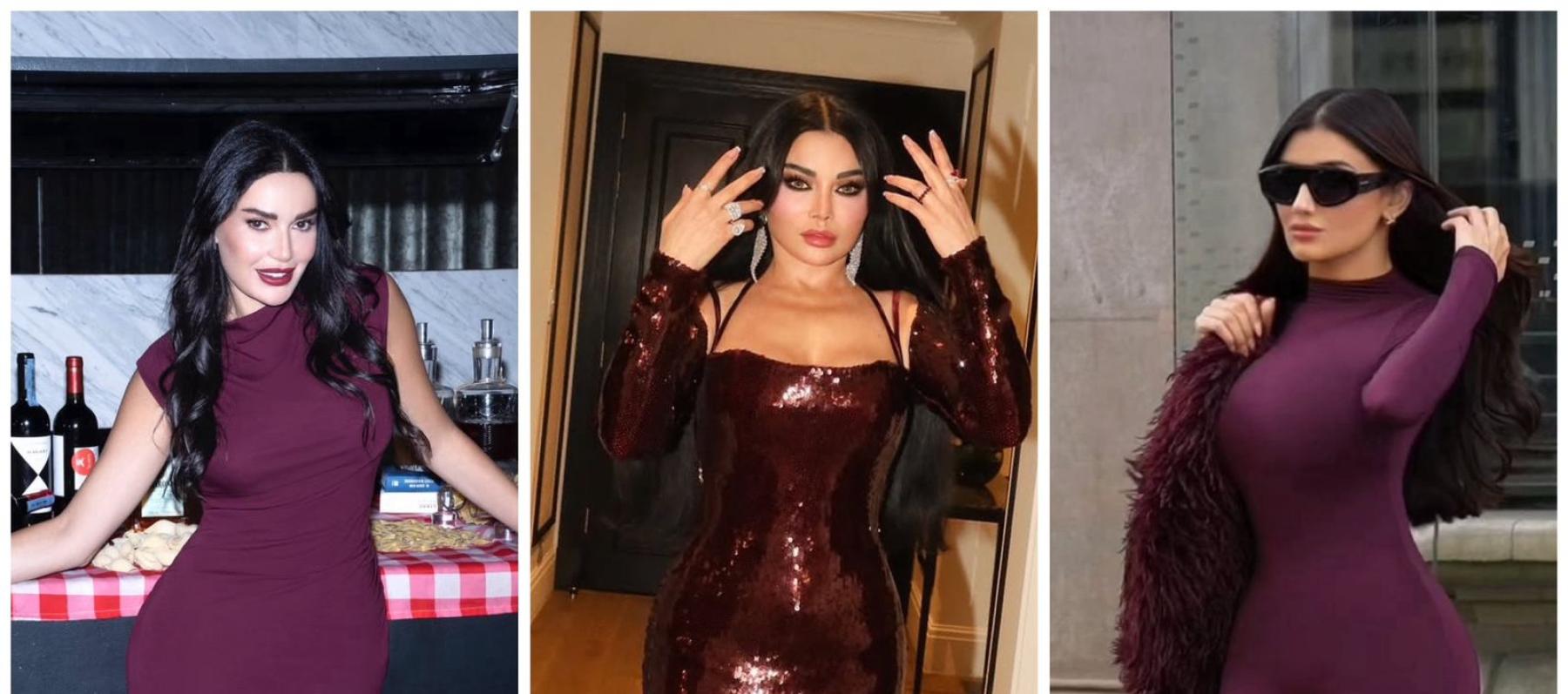 النجمات باللون البورغندي: سيرين عبد النور وهيفا وهبي ...