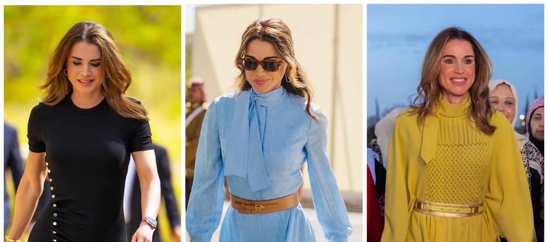 الفستان الميدي… التوقيع الأنيق الدائم للملكة رانيا