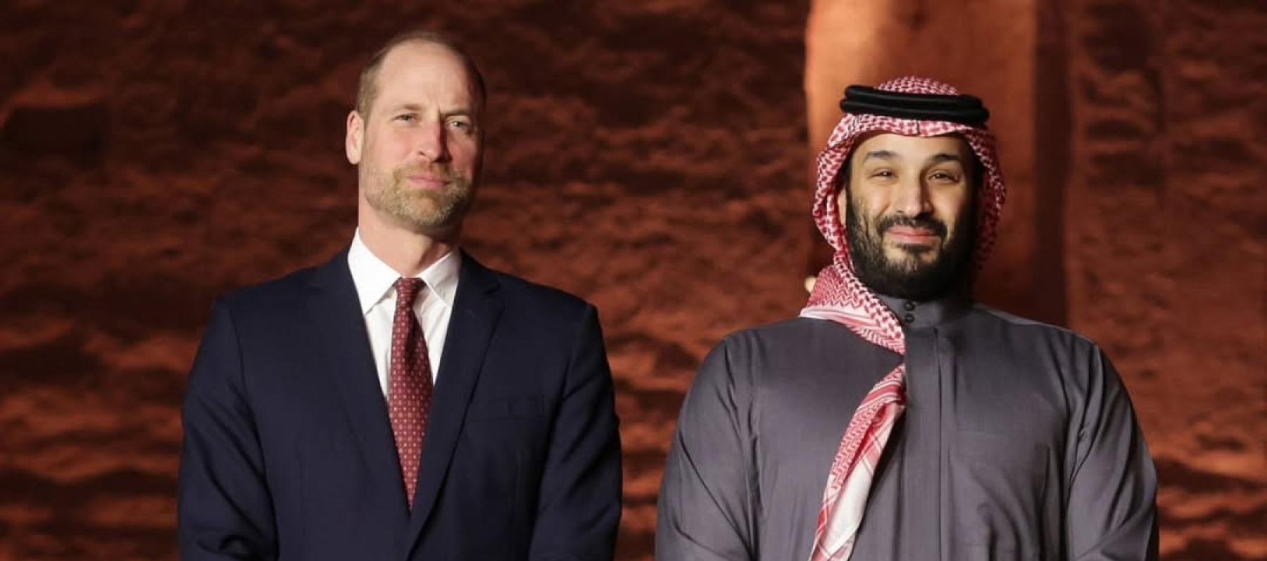 ولي عهد السعودية خلال لقاء الأمير وليام - صورة من وكالة واس