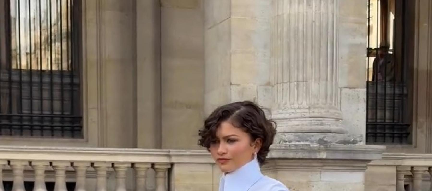 إطلالة زندايا البيضاء تكشف خاتم زواجها للمرة الأولى في باريس