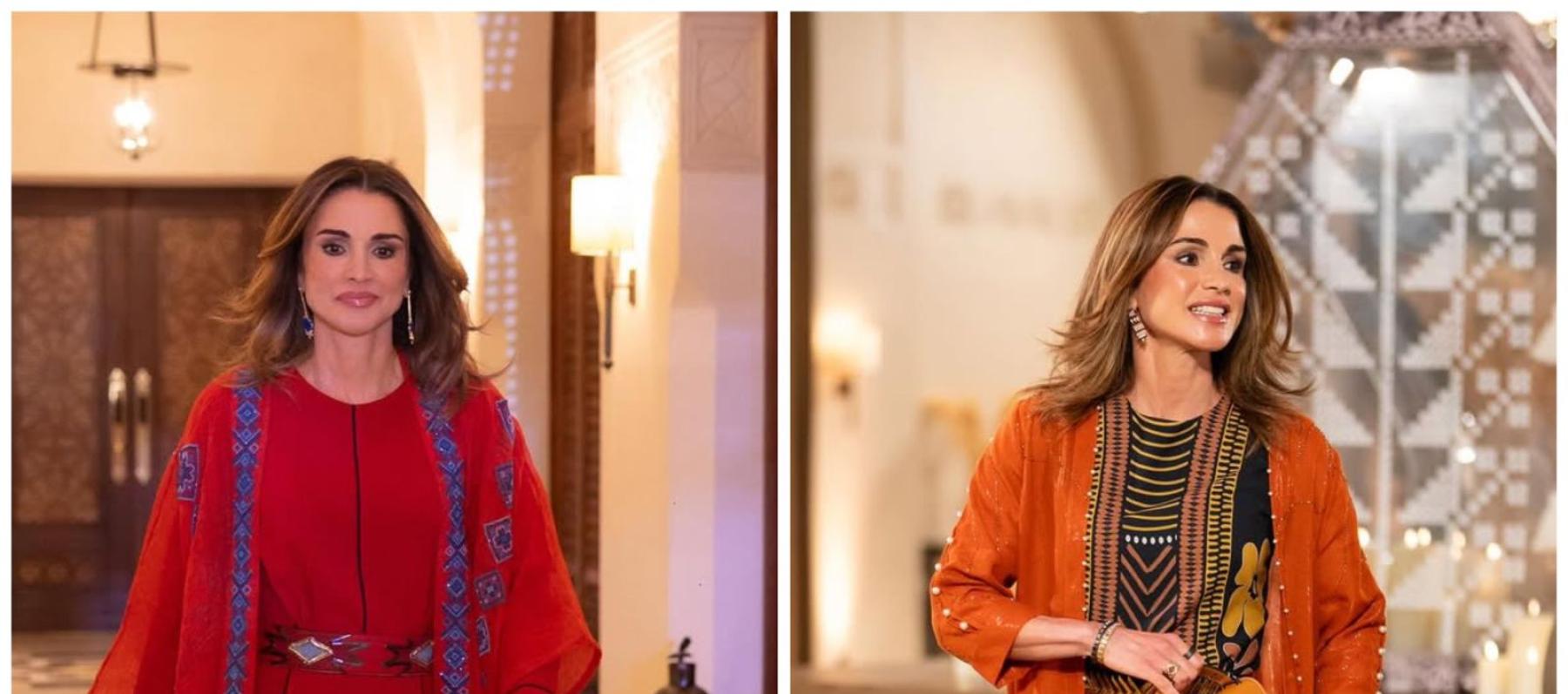 استوحي إطلالة العيد من أثواب الملكة رانيا الشرقية الملونة