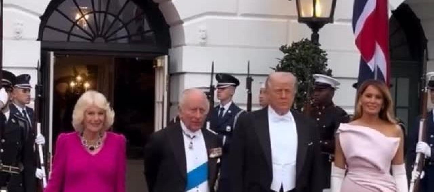 ميلانيا ترامب بفستان وردي من ديور كوتور في البيت الأبيض