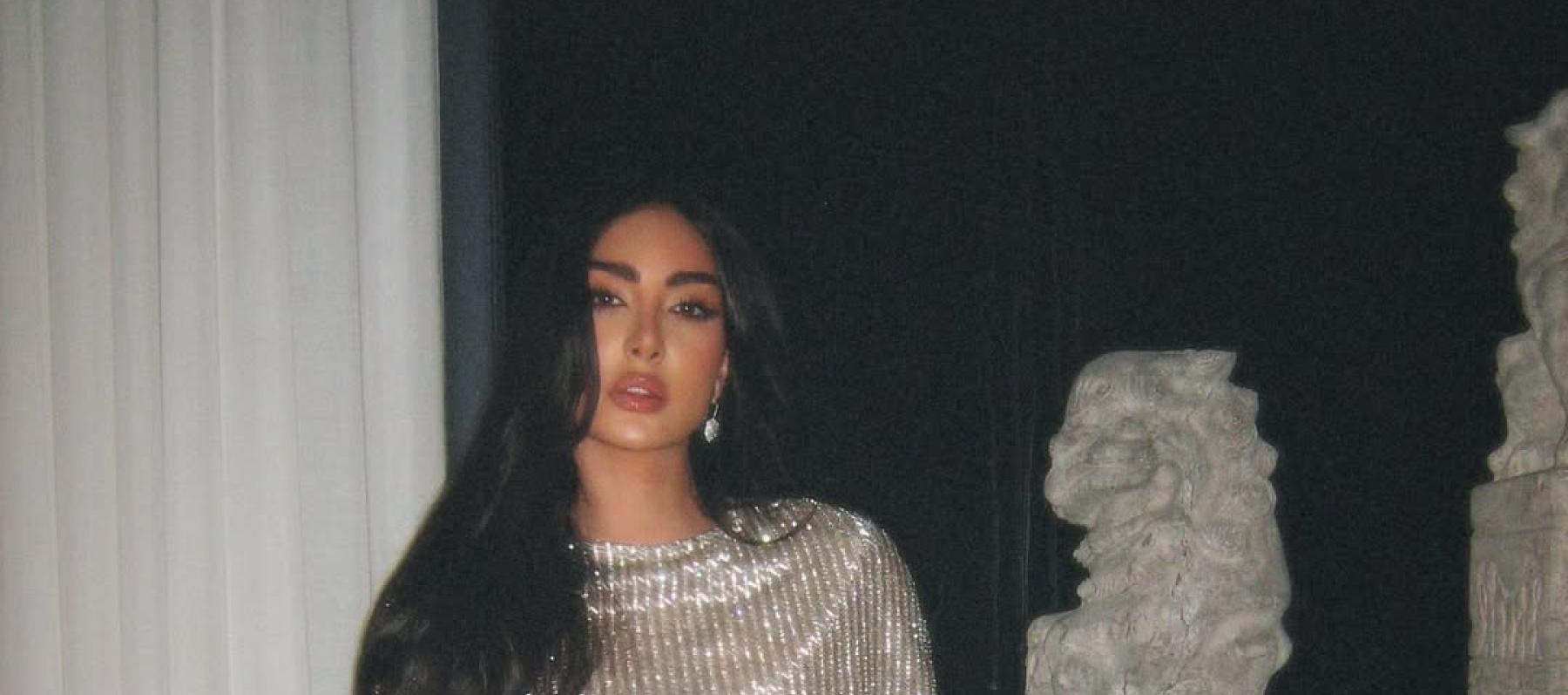 إطلالة براقة لنور الغندور بتصميم مطرز من Mimoza Kadriaj 