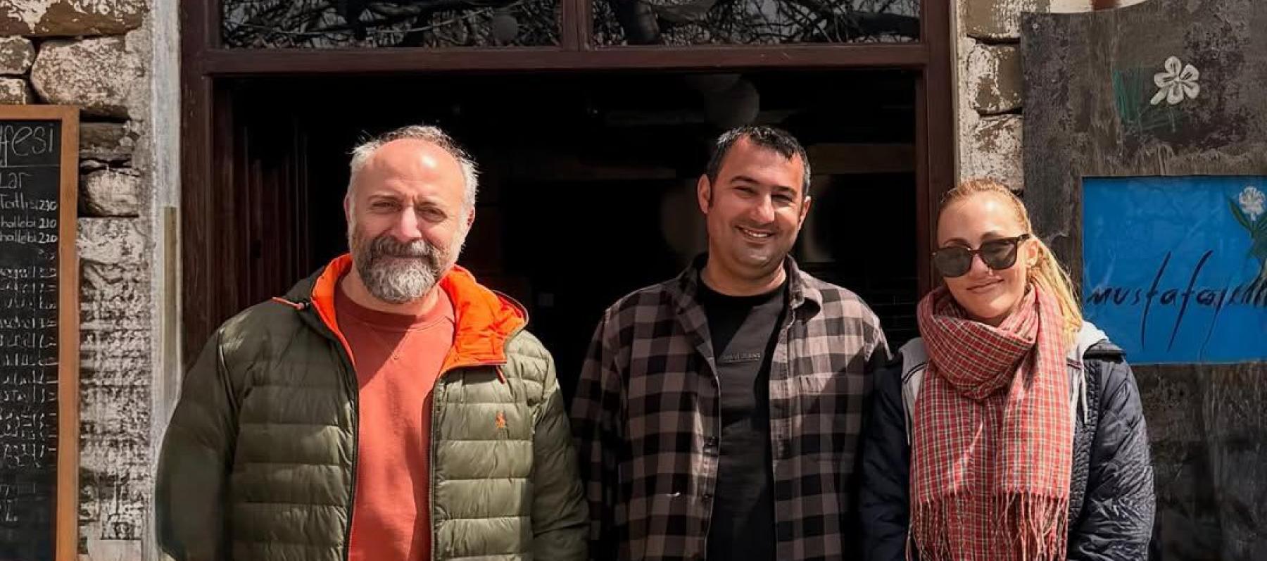 خالد أرغنتش و مريم أوزرلي من أجواء تصوير فيلم ربيع في امروز 