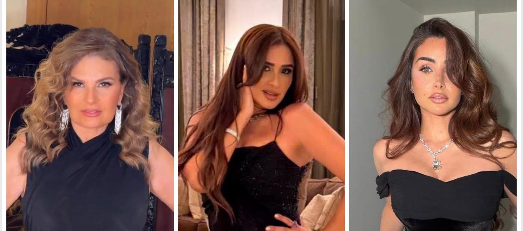 أناقة سوداء تسيطر على نجمات زفاف عهد السعدي