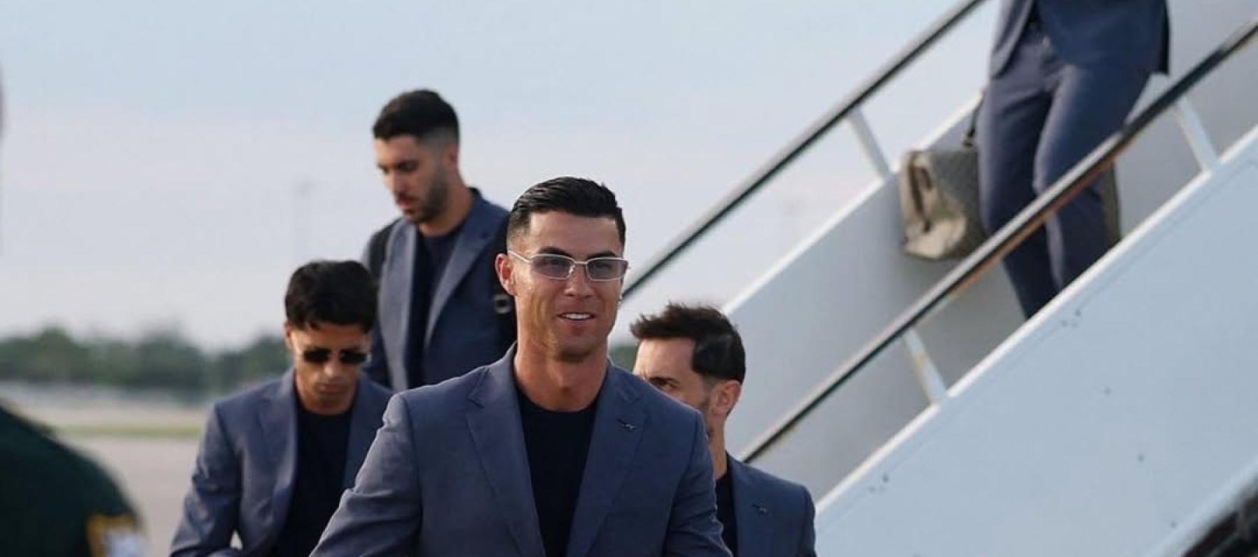كريستيانو رونالدو يصل ميامي بإطلالة أنيقة قبل كأس العالم