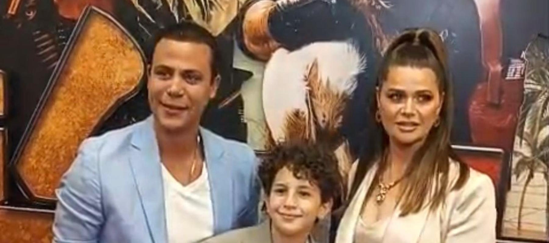 محمد إمام ويسرا اللوزي من عرض فيلم صقر وكناريا