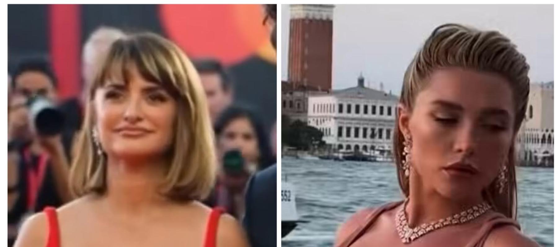 بينيلوبي كروز بالأحمر وفلورانس بوخ بالبرونزي في فينيسيا