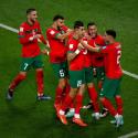احتفال منتخب المغرب بالفوز على البرتغال والصعود للنصف نهائي - تويتر