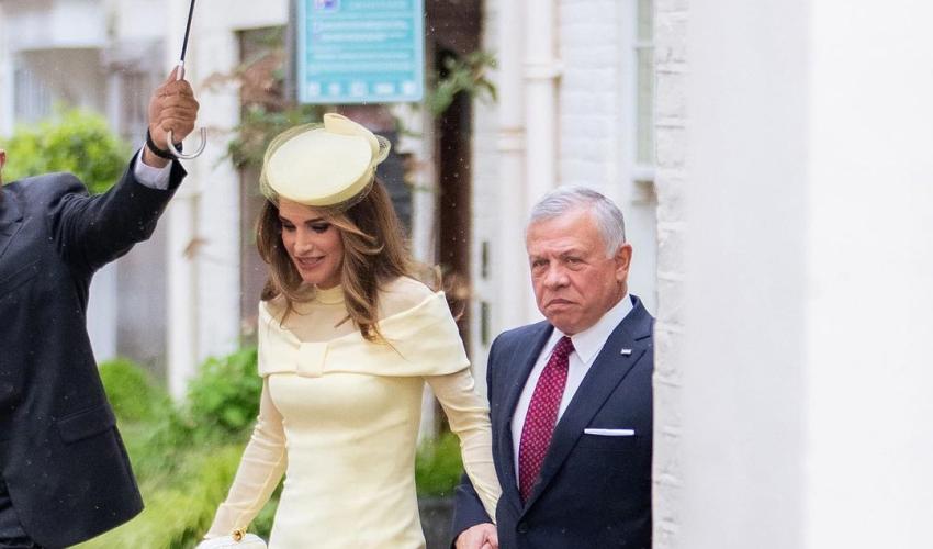 الملكة رانيا العبدالله مع جلالة الملك عبدالله بن الحسين من حفل تتويج الملك تشارلز - صورة من حسابها في انستقرام