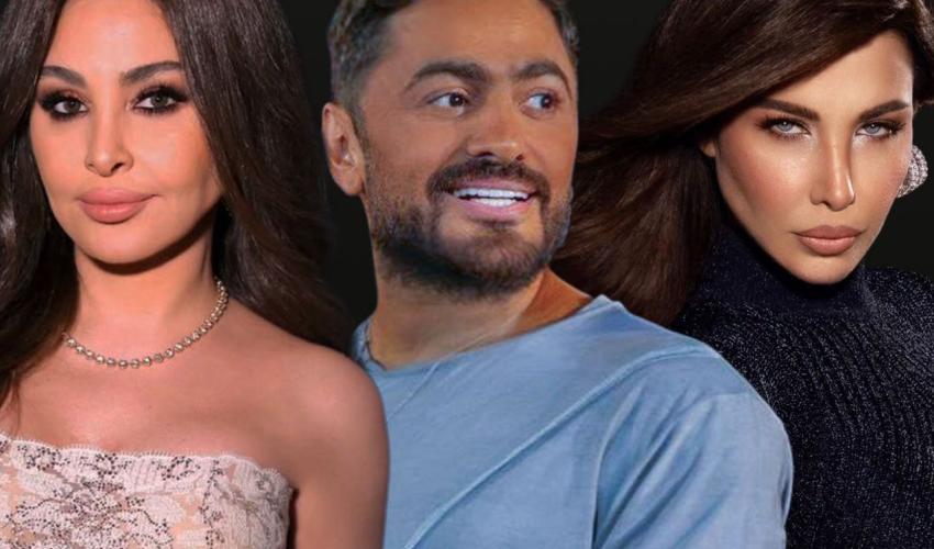 نانسي عجرم وتامر حسني وإليسا - صورة معدلة
