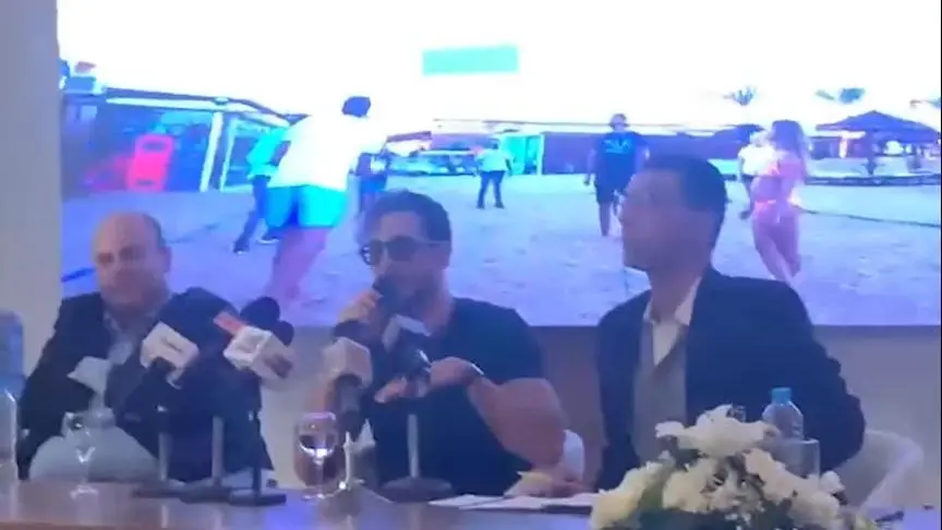 VT سعد لمجرد من المؤتمر الصحفي قبل حفله في شرم الشيخ 