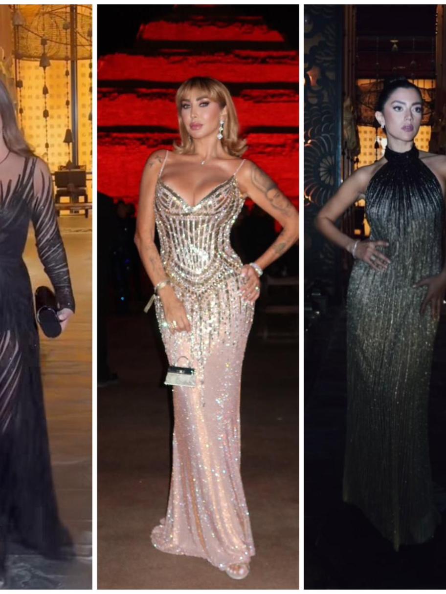 موضة الترتر والتطريز تتصدران إطلالات النجوم بسقارة مصر