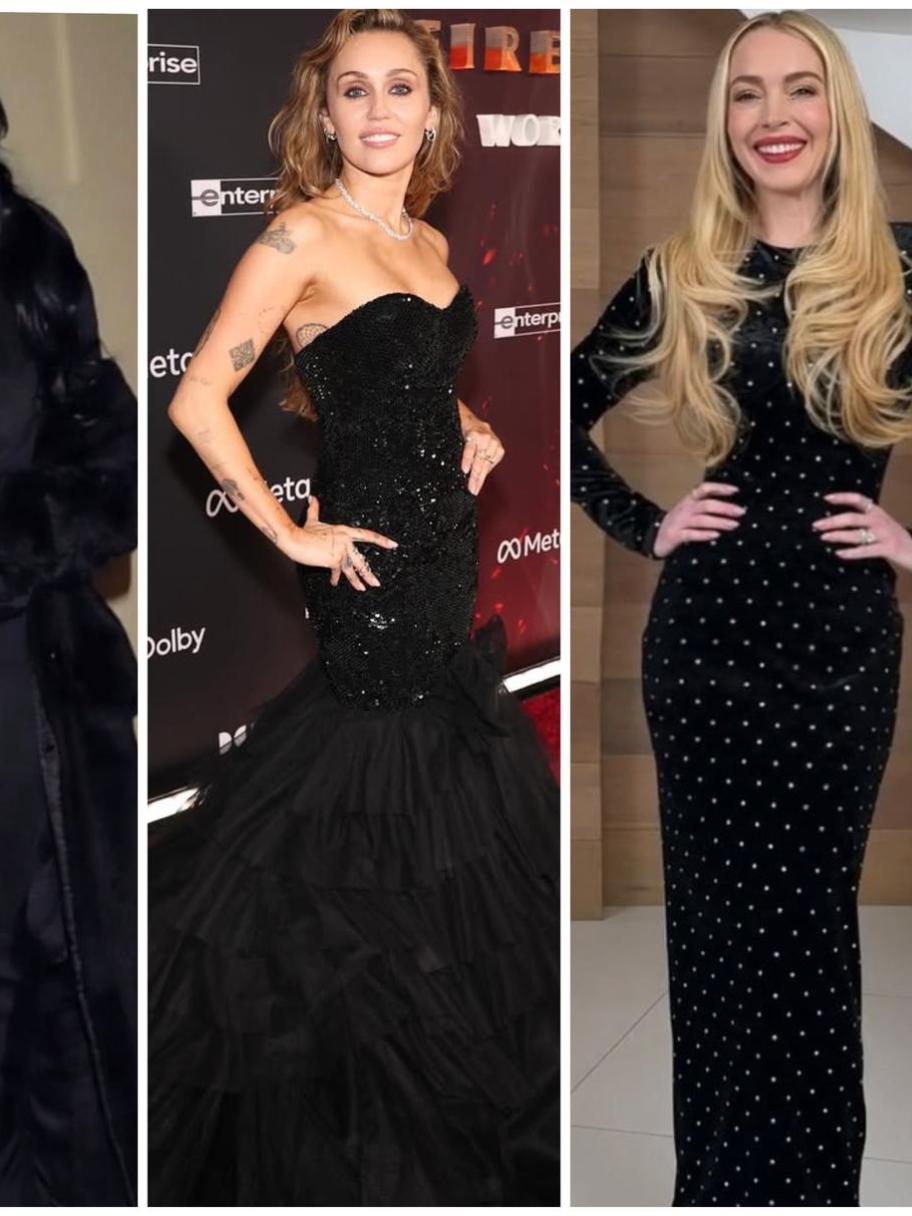 الفستان الأسود بأسلوب نجمات هوليوود لإطلالة رأس السنة