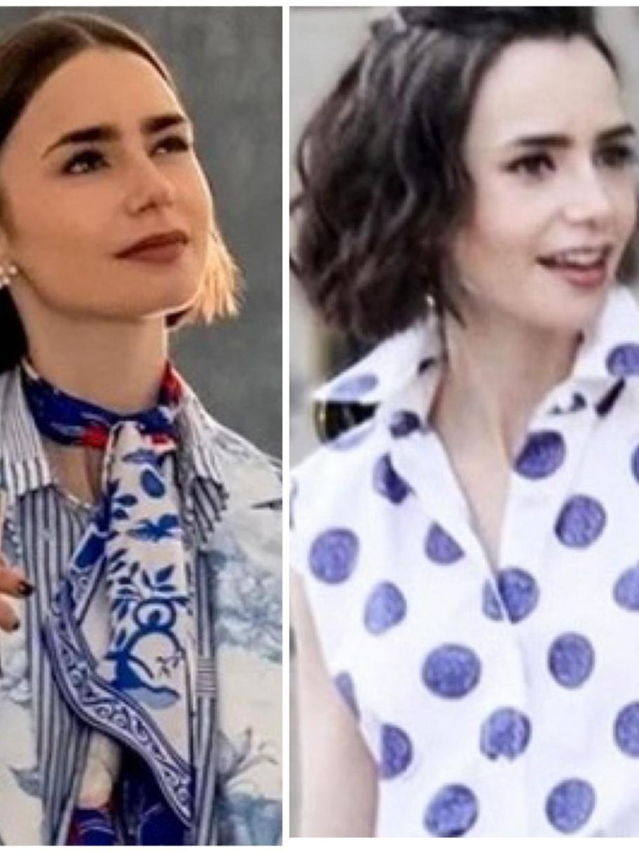 إطلالات Emily in Paris: موضة النقشات من أشهر الماركات