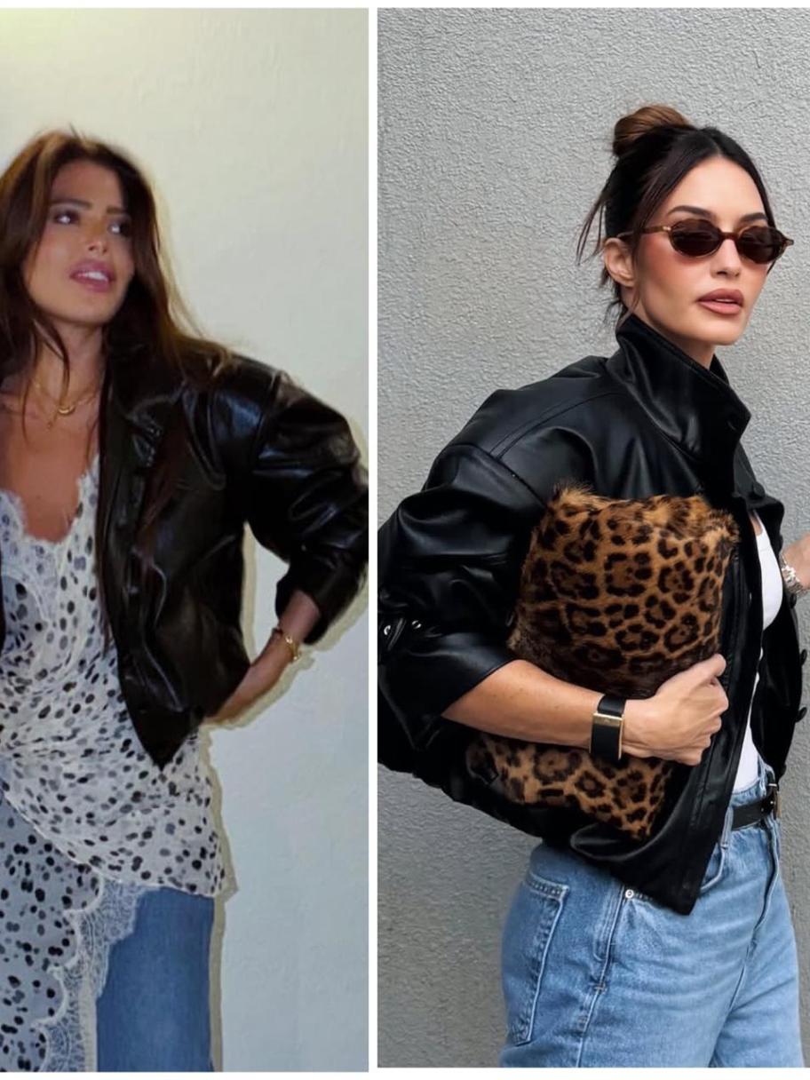 جاكيت الجلد يلتقي بالجينز: صيحة المشاهير العربيات والغربيات