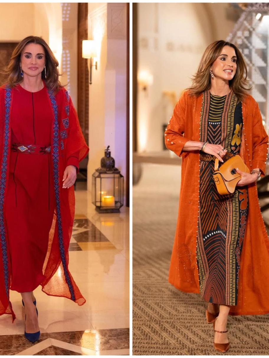 استوحي إطلالة العيد من أثواب الملكة رانيا الشرقية الملونة